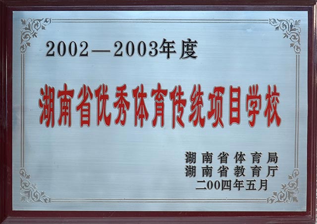 2002-2003年度湖南省优秀体育传统项目学校